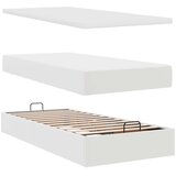 vidaXL Otomanski posteljni okvir z vzmetnico bel 90x190 cm um. usnje | Shoptok.si