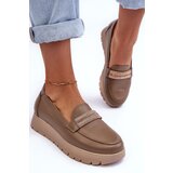 Boto Leather Platform Shoes with Ornamentation Beige Lehira | ePonuda.com