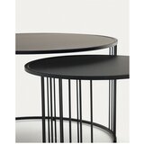 Kave Home Okrogla stranska mizica s stekleno mizno ploščo ø 75 cm Hadar – | Shoptok.si