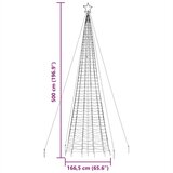 vidaXL Osvetljena novoletna jelka s konicami 1534 LED barvita 500 cm | Shoptok.si