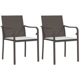 Maison Chic Vrtni stoli - Stol za vrt z blazinami 2 kosa rjavi 56x59x84 cm poli ratan JS2149, (21876697) Cene