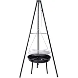 Vrtni roštilj na tronošcu s ložištem, 95 × 95 × 147 cm – BBQ MEETING