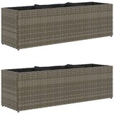  Vrtne sadilice s 3 posude 2 kom siva 105x30x32 cm od poliratana | shoptok.hr