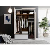 MID.YOU omara za oblačila, bela, hrast artisan | Shoptok.si