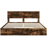Krevet s od storage s uzglavljem Dimljeni hrast 180 x 200 cm | shoptok.hr
