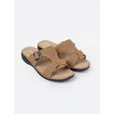 Shelvt Beige women's flip-flops with silver buckles | shoptok.hr