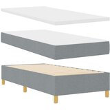  Krevet s uzglavljem s madracem i klupom svjetlosive boje 80x200 cm tkanina | shoptok.hr