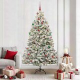 vidaXL Umestno božično drevo Zelena in Bela 210 cm PVC in kovina | Shoptok.si