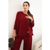 Kesi Włoski Cotton set sweatshirt + pants dark burgundy Cene