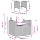 4-dijelni set vrtnih sofa od poliratana s jastucima smeđi | shoptok.hr