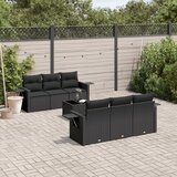 Maison Chic Seti vrtnega pohištva - Vrtna garnitura - Vrtni pohištvo set 7-delna z blazinami črn poli ratan, (21801258) | Shoptok.si