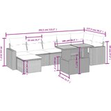  8-dijelni set vrtnih sofa od poliratana s jastucima sivi | shoptok.hr