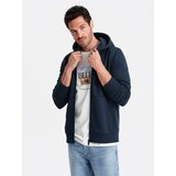Ombre BASIC men's cotton stretch sweatshirt - navy blue | Shoptok.si