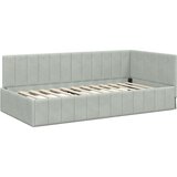 vidaXL Kotna postelja z vzmetnico Svetlo siva 100 x 200 cm Žamet | Shoptok.si