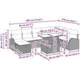 Vrtna sedežna garnitura z blazino 9 pcs Rjava Poly ratan, (5000145078) | Shoptok.si