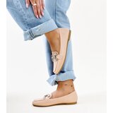 Gemre Beige Loafers with Zircon Buckle Mali | Shoptok.si