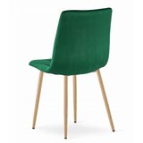 Libra stolica - tamno zeleni baršun / noge u boji drveta x 3 | shoptok.hr