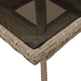 vidaXL Vrtni stol sa staklenom pločom bež 90x90x75 cm od poliratana | shoptok.hr