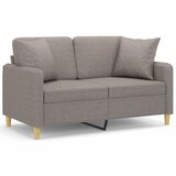  Dvosjed s ukrasnim jastucima smeđesivi 120 cm od tkanine | Eponuda.com