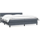Krevet s oprugama i madracem tamnosivi 180x210 cm baršunasti | shoptok.hr