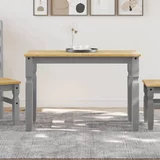 vidaXL Blagovaonski stol Corona sivi 112x60x75 cm od masivne borovine