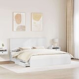  Postelja s shranjevanjem Bela 180 x 200 cm Konstruiran les, (5000106866) Slike