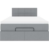 vidaXL Otomanska postelja z vzmetnico siv 120x190 cm blago | Shoptok.si