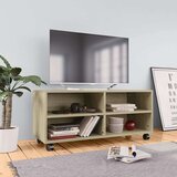 TV ormarić s kotačima boja hrasta sonome 90x35x35 cm od iverice | shoptok.hr