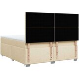  Krevet s oprugama i madracem krem 200 x 200 cm od tkanine | shoptok.hr