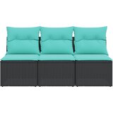  Vrtni kauč s jastukom Crna 165 x 62 x 69 cm Poli ratan | shoptok.hr