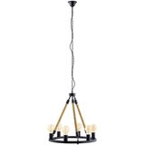 Eglo viseća lampa FINDLAY 6xE27 Ø56 cm crni prsten uže od konoplje 49694 Cene