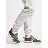 Shelvt Grey faux leather trainers | shoptok.hr