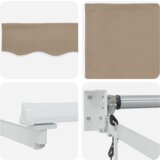 vidaXL Avtomatska retraktibilna tenda Bež 350x250 cm, Zamenjava tenda za okvir 3.5x2.5 m Bež | Shoptok.si