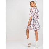 Fashion Hunters White mini dress with a frill and prints | Shoptok.si