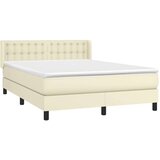  Boxspring - Krevet s oprugama i madracem krem 140x200 cm od umjetne kože - Krema 140 x 200 cm gumbi | shoptok.hr