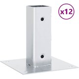  Postolja za stupove kvadratna 12 kom 46x46 mm pocinčani čelik | shoptok.hr