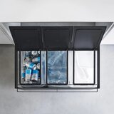 YAMAZAKI Črn kovinski koš za smeti za ločevanje odpadkov Tower – | Shoptok.si