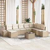 vidaXL 9-delni set vrtnega kavča z blazinami rjavi poli ratan | Shoptok.si