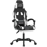  Vrtljiv gaming stol z oporo za noge črno in belo umetno usnje, (21377973) | Shoptok.si