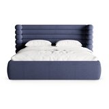 Micadoni Plavi tapecirani bračni krevet s prostorom za odlaganje s podnicom 180x200 cm Mount – | shoptok.hr
