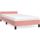 Maison Chic Posteljni okvir - Enojna postelja - Postelja za odrasle z vzglavjem brez vzmetnice roza 90x200 cm žamet, (21696695) Cene
