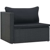 Poli 5-dijelna vrtna garnitura od poliratana s jastucima crna | shoptok.hr