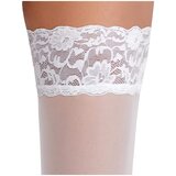 Cottelli Collection - čipkaste, cvjetne halter čarape (bijele) | shoptok.hr