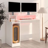 vidaXL radni stol s led svjetlima bijeli 97x45x90 cm konstruirano drvo | shoptok.hr