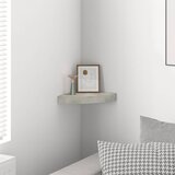 Kutna zidna polica siva boja betona 25 x 25 x 3,8 cm MDF | shoptok.hr