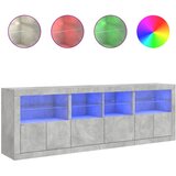  Komoda s LED svjetlima siva boja betona 202x37x67 cm | shoptok.hr