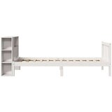  Knjižna postelja brez vzmetnice bela 75x190 cm trdna borovina | Shoptok.si