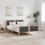  Okvir kreveta smeđe i tamnosivo 135 x 190 cm Masivna borovina | shoptok.hr