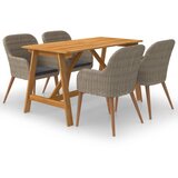  5-dijelni vrtni blagovaonski set smeđi | shoptok.hr
