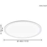 Eglo Sarsina-a panel led, 19,5w, prečnik 450, sa daljinskim dimabilna, alu/bela | Eponuda.com